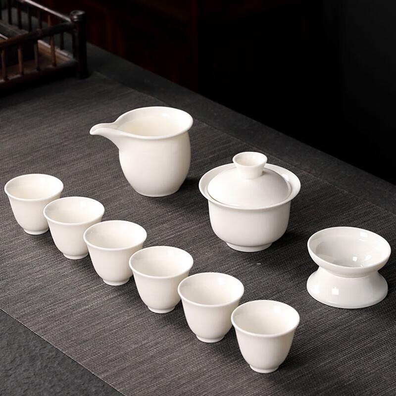 Wushiyuan Chinese Sweet White Porcelain Gaiwan Tea Set