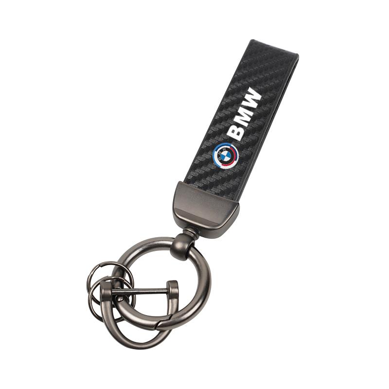 Leather Car Logo Key Chain Keyring Auto Interiors Accessories For BMW 50th Anniversary E46 E90 E60 F30 F10 E39 E36 F20 G20 G30 ulcr72