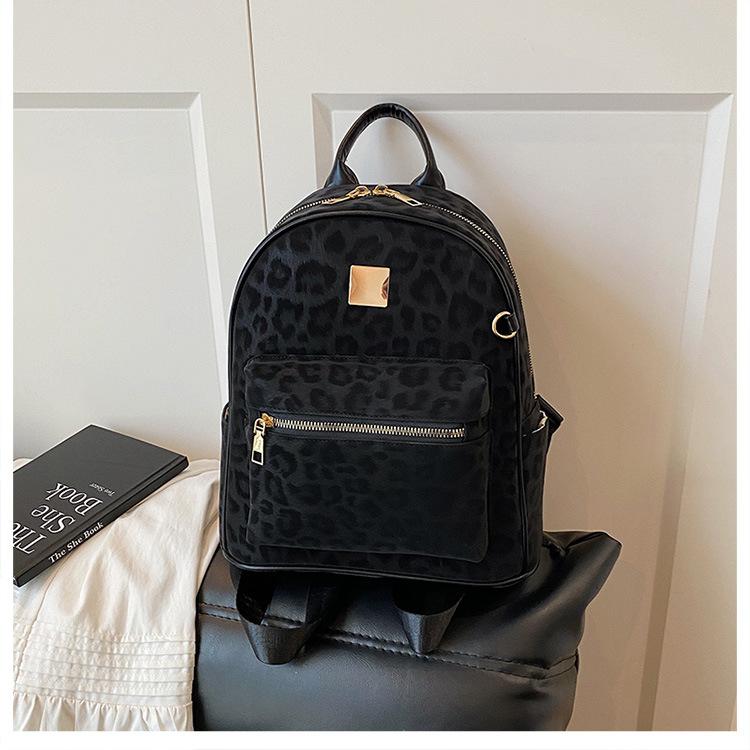 Schoolbag Korean autumn and winter essential leopard print backpack large capacity commuter casual versatile backpack school bag Lulu backpack