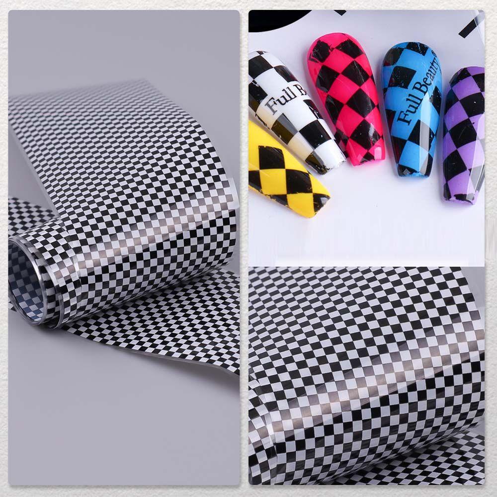 Lattice Checker Board Nail Art Stickers Checkerboard Nail Stickers Nail Foils Nail Art Decorations