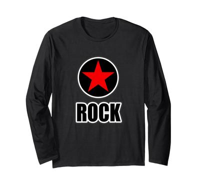 Padrão Estrela ROCK [Estrelas do Rock] (Vermelho) [Música] Fantasia de Concerto de Bandman Camiseta Estilosa e Cool de Manga Longa