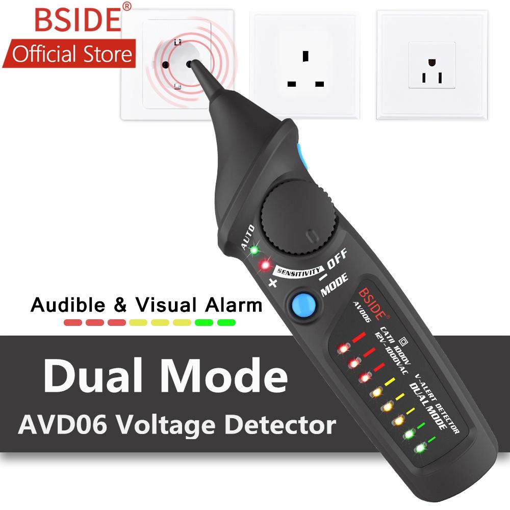 BSIDE AVD06 Dual Mode Non-contact Voltage Detector AC 12-1000V Auto/Manual NCV Tester Live Wire Check Sensitivity Adjustable