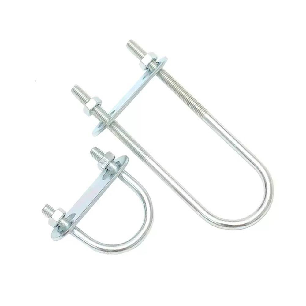 1Pcs Screws Pipe U-clamp Galvanized Q235 Carbon Steel Round Bolt M8 Round Tube Clamp for Round Tube