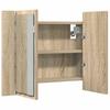 LED Bathroom Mirror Cabinet Sonoma Oak 60 x 12 x 45 cm Acrylic