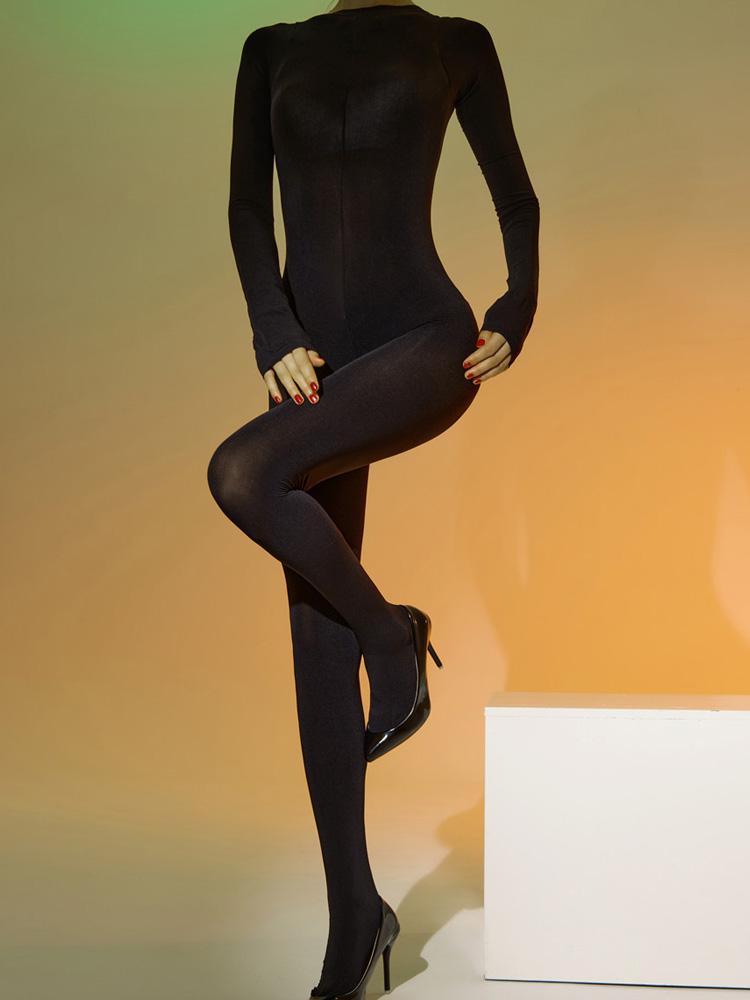 Sexy Women Plus Size Pantyhose Open Crotch Bodysuit 120D Elastic Sexy Tights Back Put Up Bodyhouse Erotic Shaping Leotard