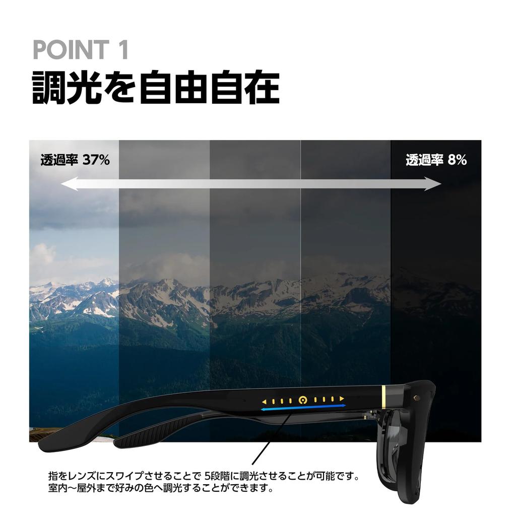 Chamelo VR3039 Drift Series Wellington Black Slide-On Sunglasses, Photochromic, Polarized, Style, Black, (Matte Flare)