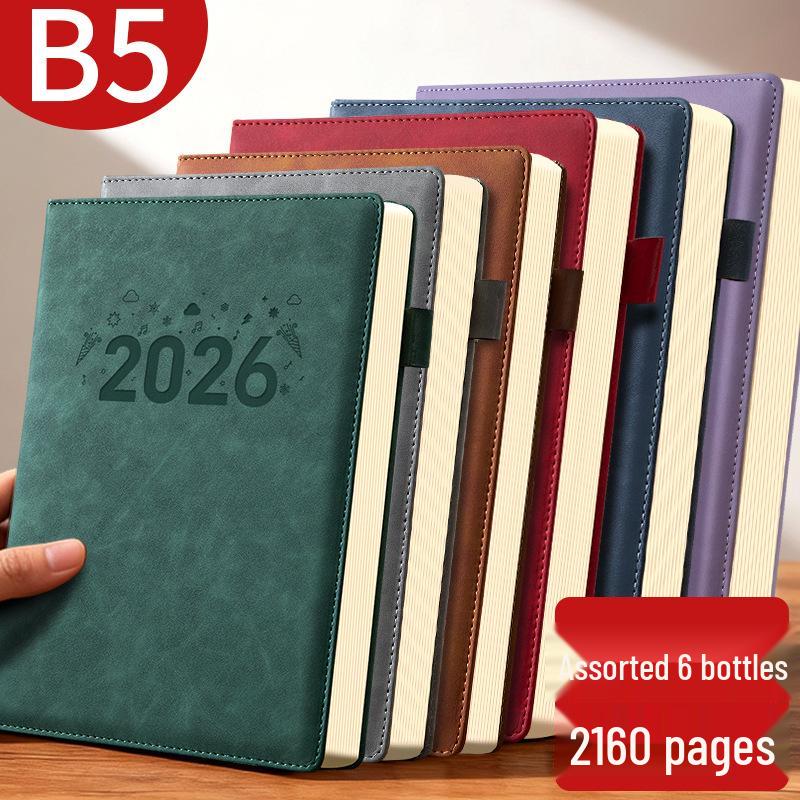 Large A4 Leather Office Notebook - Extra Thick Diary for Business Meetings
