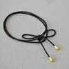 Niche Black Rope Adjustable Long Necklace Choker with Bow Tie