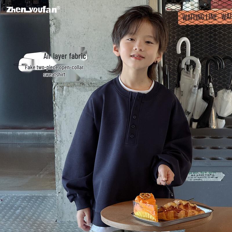 Boy s Faux Two-Piece Sweatshirt 140