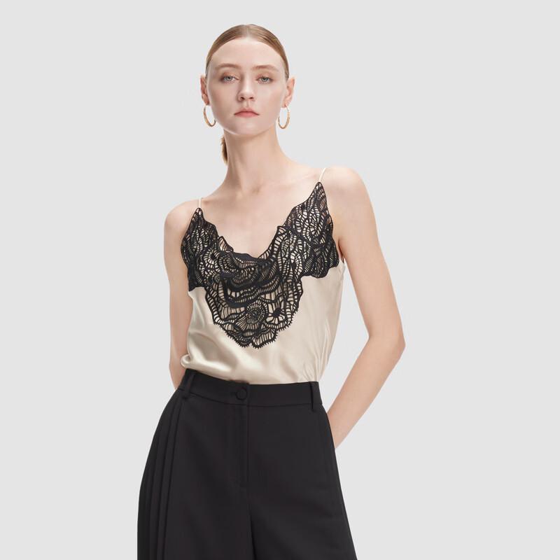 ELLASSAY Women s Tri-acetate Satin Lace Camisole XS