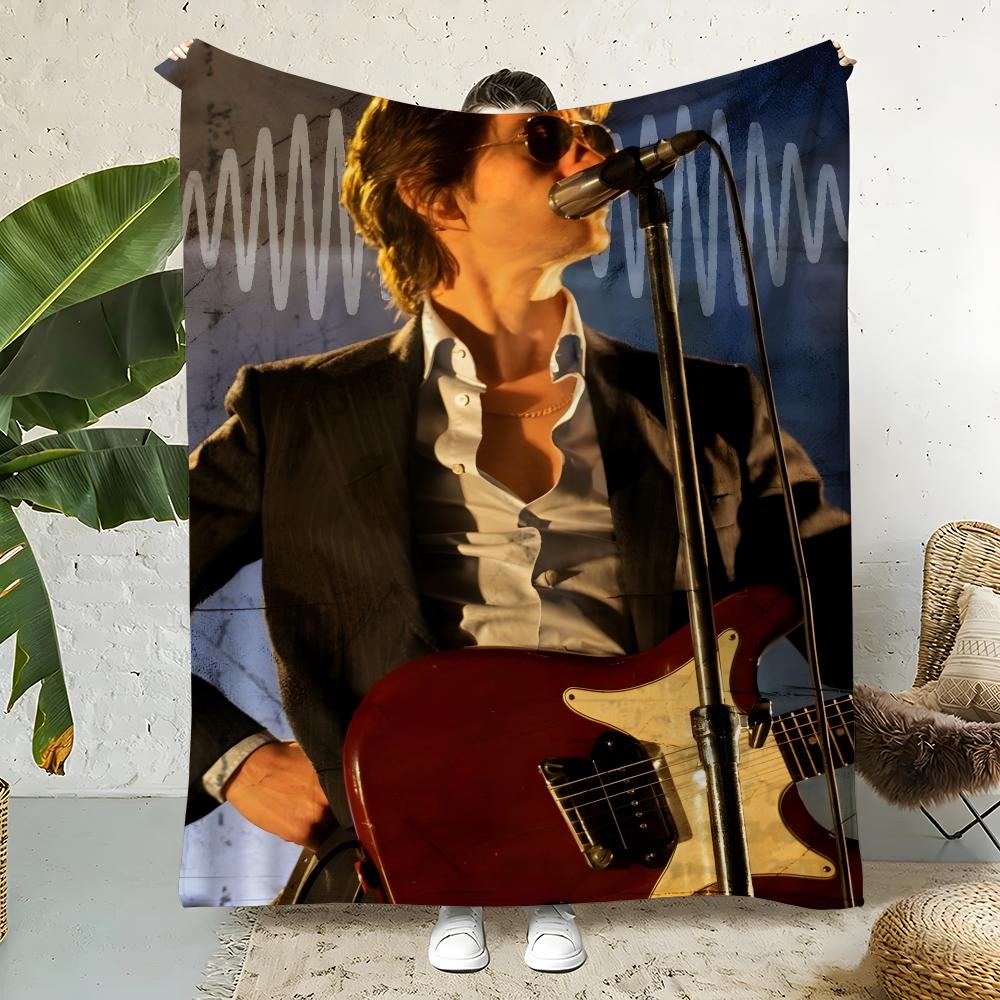 Music A-Arctic Monkeys Throw Flannel Throw Blanket,Bed Home Office Nap Blanket Travel,Camping,Picnic Blanket Soft Decor 75X95CM