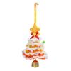 Knitted Christmas Tree Ornament Multi-Layered Mini Crochet Christmas Tree Hanging Decoration with Bell And Star Top Colorful Small Xmas Tree