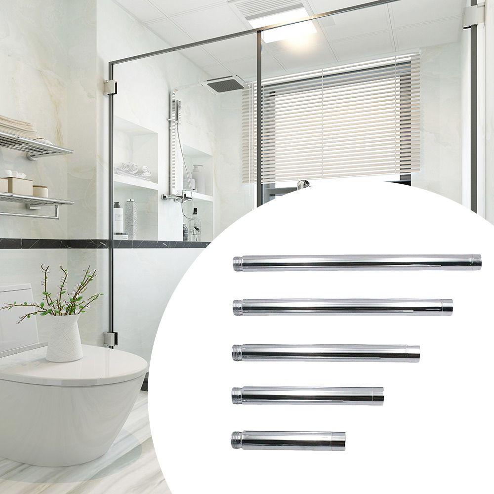 Stainless Steel Shower Head Extension Pipe Adjustable 10cm/15cm/20cm/25cm/30cm Round Shower Arm Shower Extension Tube