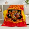 1PC Spain Football Crest Flannel Blanket Gift, Suitable for Both Men And Women, Soft Ideal for Beds And Sofa, Birthday Or Christmas Gift