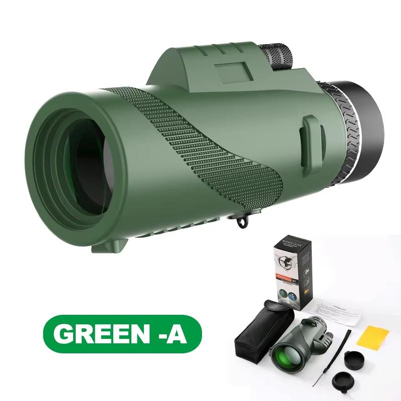 80x100 Monocular Telescope with Tripod and Phone Clip with Colour Gift Box for Outdoor Camping Hiking