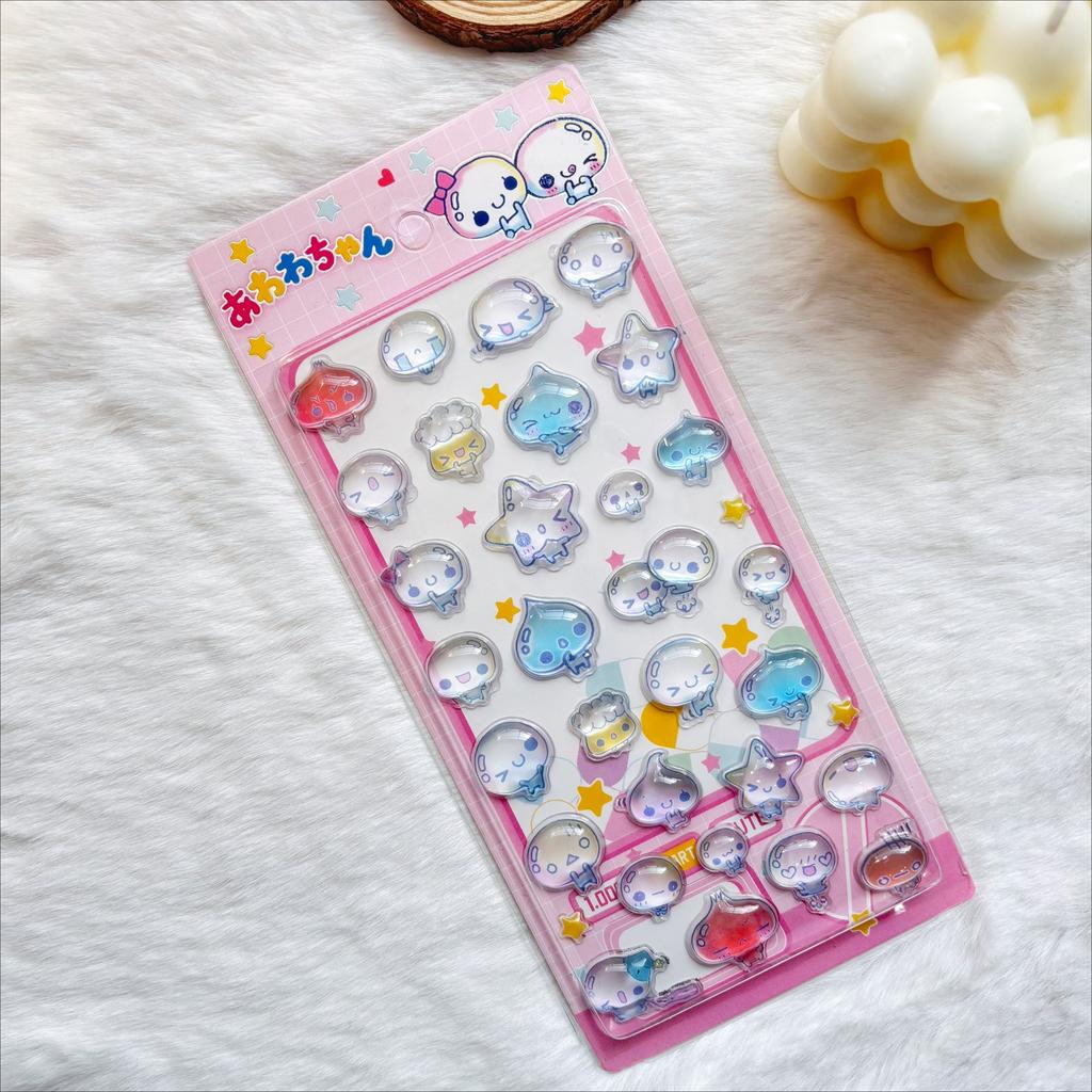 Little Water Drop Sauce Mini Three Dimensional Stickers Embossed 3D Cartoon Stickers Decorative Solid Waterproof Stickers