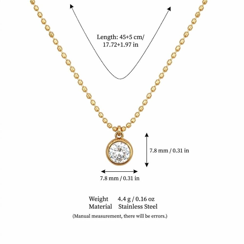 Multi Zircon Zircon Charm Necklace Stainless Steel Plated Y-Shaped Chain Necklace for Daily Wear
