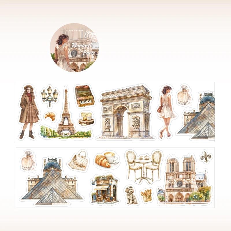 

6Style 1Roll/bag Travel Scenic Story Series Die Cut Tape Creative DIY Handbook Scrapbook Phone Case Card Hang Tag