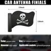 Povtii Pirate Flag Car Antenna Topper, Skull Crossbones Partern Automotive Antenna Topper, Cool Pirate Flag Shaped Auto Antenna Ball for Most