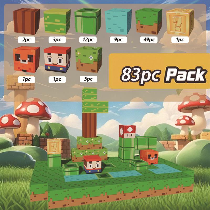 Mini Mario Scene Magnetic Building Blocks Set for Kids