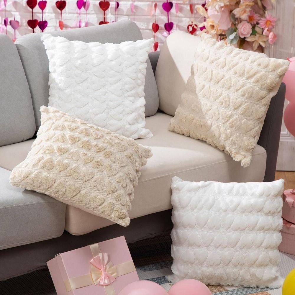 18inch Plush Pillow Covers Super Soft Wedding Cushion Case Decoration  for Valentines Day