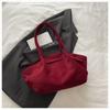 Matte Finish Underarm Bag Large Capacity Vintage Velvet Tote Bag Inner Pocket Suede Material Shoulder Bag Casual Commuting
