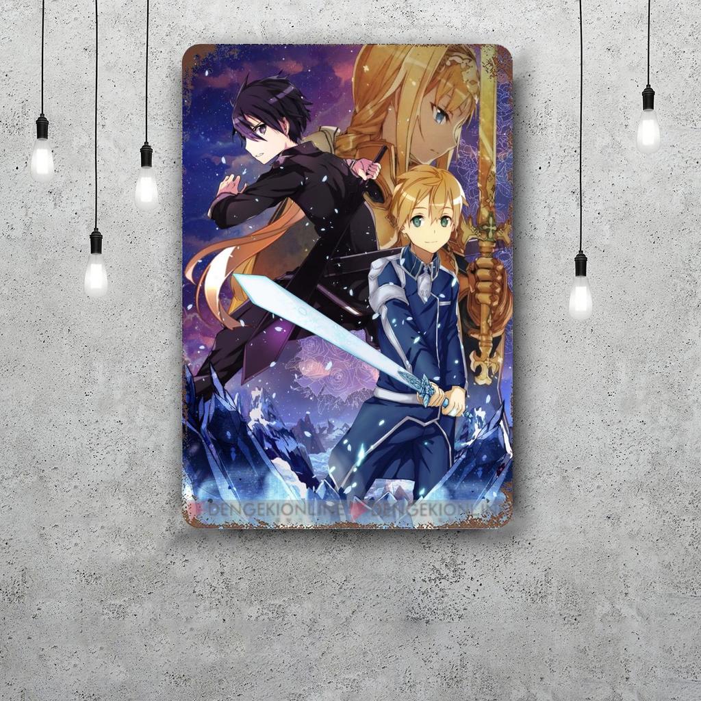 Sword Art Online Vintage Tin Sign Home Decor Wall Decor Art Wall Mural Room Decoration Decor Retro Metal Sign Plate Bar Posters