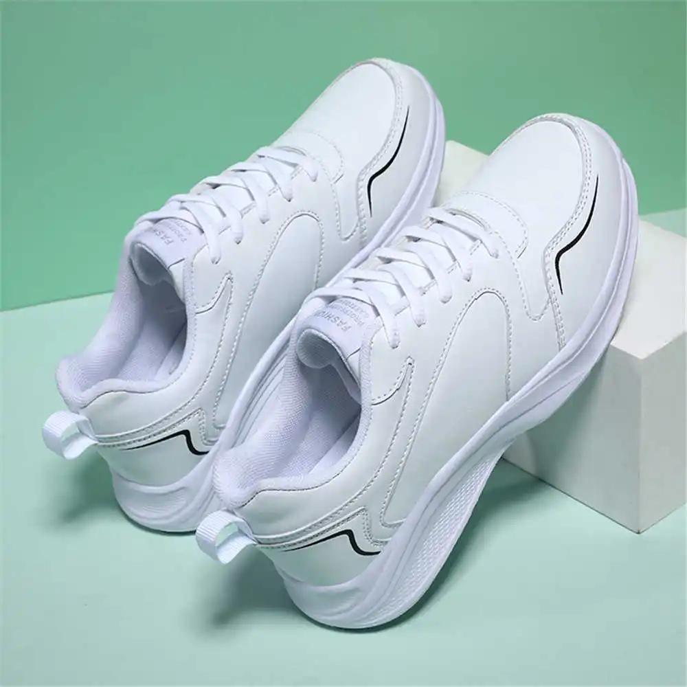 36-37 With Lacing Sneakers With Heel For Women Dress Unusual Heel Shoes Women White Shoes Sport Life Particular New Fast