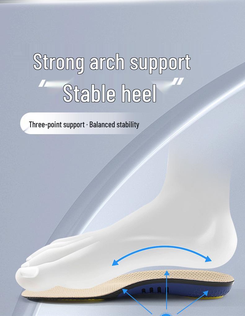 Cowhide Orthopedic Sports Insoles: Arch Support, Shock Absorption, Anti-Torsion, Deodorant, Antibacterial, Sweat-Wicking, Breathable, Non-Slip.