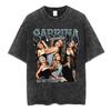 Sabrina Carpenter Grafik T-Shirt Popmusik Merch Vintage Gewaschene T-Shirts Herren Damen Kleidung Baumwolle Freizeit Kurzarm T-Shirts