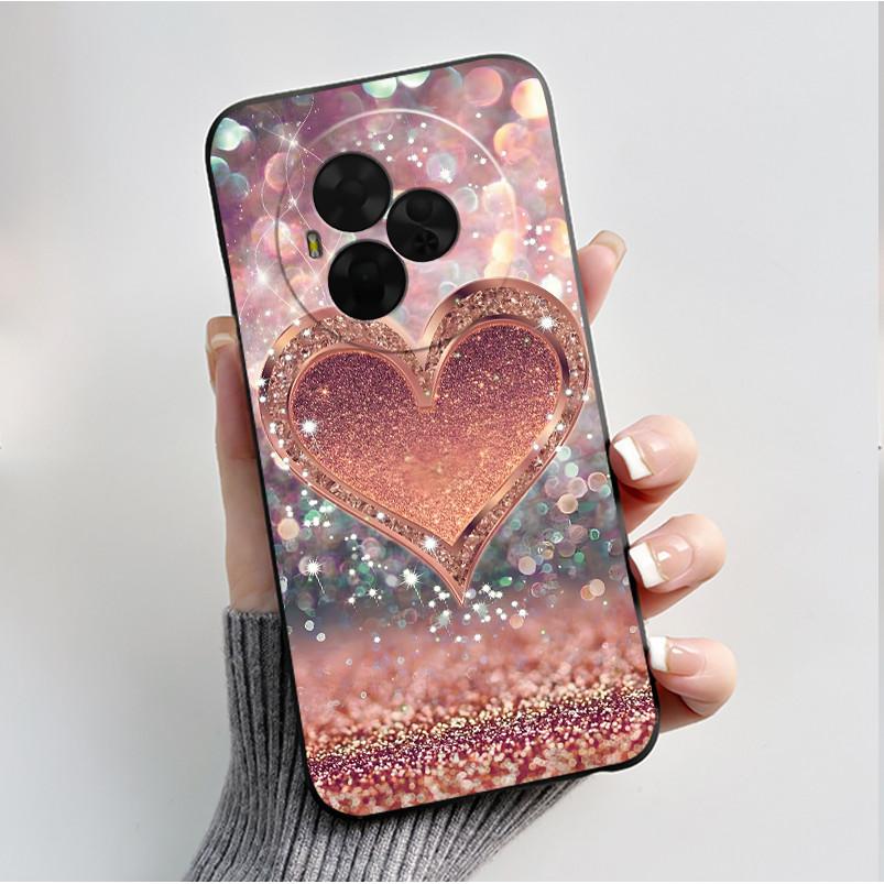 Printing Pattern Case For TCL Nxtpaper 60 Ultra Soft Silicone Black Shell Cover Cute Flower Cartoon Casing