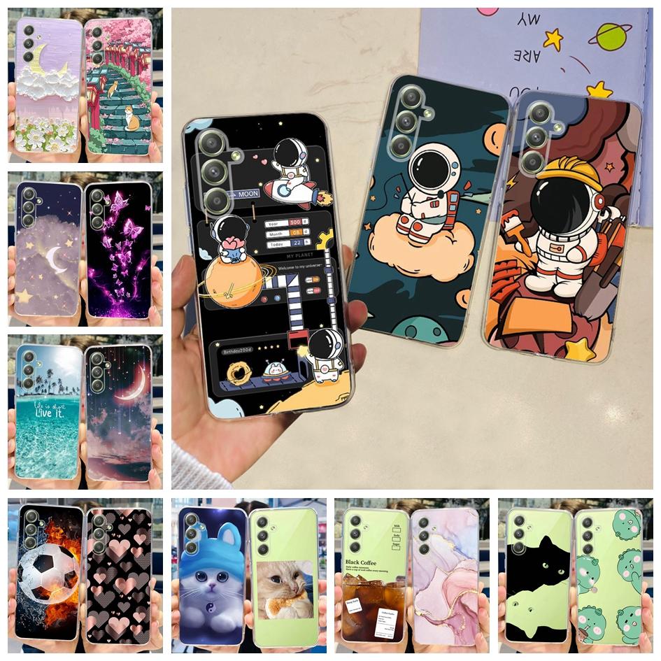 For Samsung Galaxy A54 Case A546B SM-A546B Cute Astronaut Clear Silicone Soft Phone Cover For Samsung A54 5G A 54 GalaxyA54 Capa