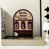 Book Read This Year Counter Track Up to 999 Book Wooden Annual Reading Goal Challenge Tracker with Number Signs Bookshelf Decoration Book Lovers Gift