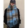 1pc Unisex Winter Warm Scarf Luxury Outdoor Leisure Scarf ThickenWarm Shawl Classic Tassels Fluffy Scarf Solid Color Soft Shawl