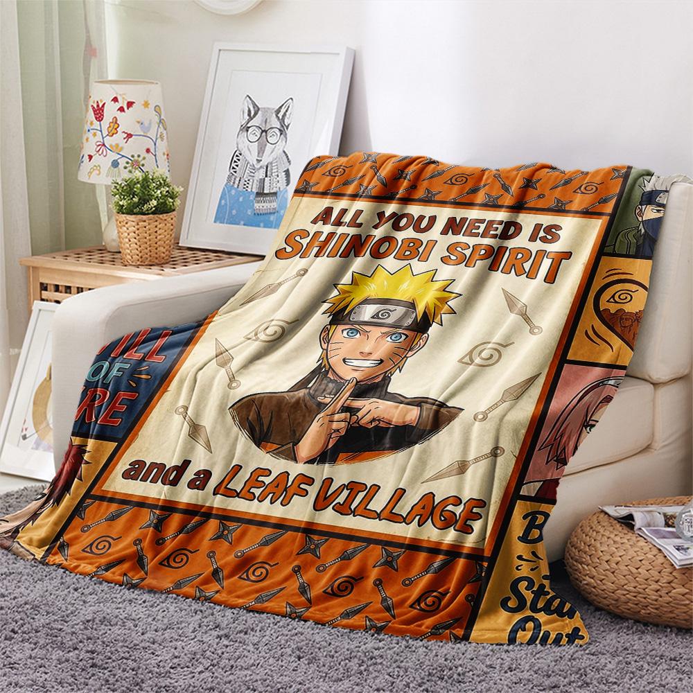 1PC Naruto Patterned Flannel Blanket Suitable For All Seasons For Home Decor Warmth And Comfort Gifts Holiday Present
