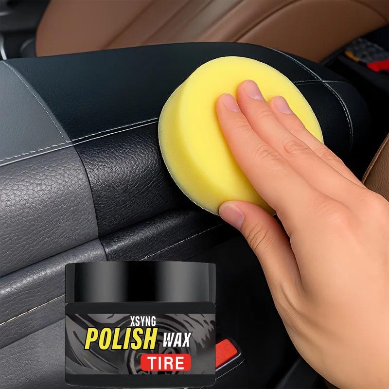 Automotive Plastic and Leather Renewal Paste, Multi-surface Car Care Kit, Leather Seat Polishing Wax, Plastic Trim Aging Restore