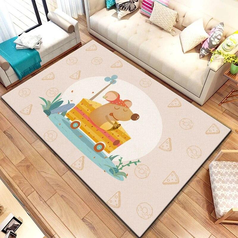 Zwölf chinesische Sternzeichen-Tiere malen Teppich für Wohnzimmer, großer Teppich, schwarzer weicher Teppich, Heimdekoration, Matten, Boho-Teppiche