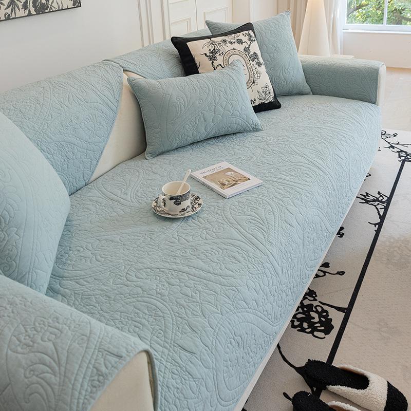 Nordic Washed Cotton Sofa Cushion Modern Seat Cushion Bed & Breakfast Non-Slip Jacquard Sofa Cover Four Seasons Universal Cover Cloth