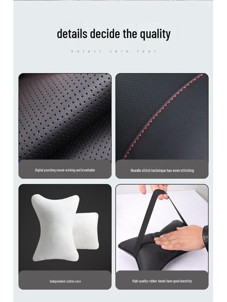 Zestaw poduszki pod kark na zagłówek samochodowy i poduszki lędźwiowej