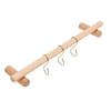 Wooden Towel Rack 45cm with 3 S Hooks Wall Mounted Towel Holder Hanger for Bathroom