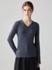 Damen Schlank geschnittener V-Ausschnitt Kaschmirpullover - Herbst/Winter Zopfmuster Langarm Einfarbige Basis Schicht