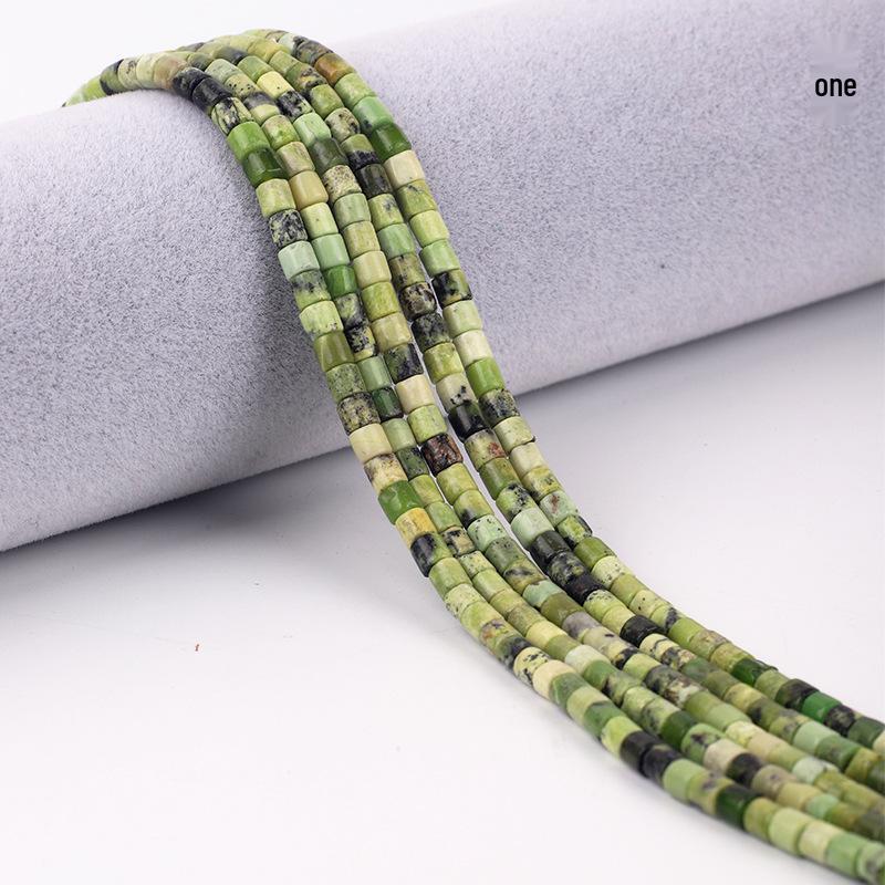 4x4mm Emperor Stone Cylinder Beads - Pink Opal, Xiuyu Serpentine, Flower Jade, Green Dragon Vein Spacer Beads