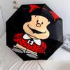 1 PC Automatic Folding Umbrella - Mafalda Pattern Portable Foldable Design With 8 Ribs Christmas Birthday Gifts