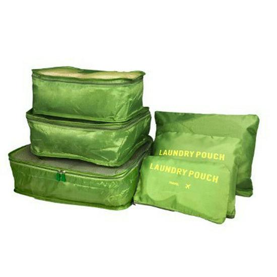 6-Piece Oxford Travel Set: Large Capacity Bag, Underwear & Bra Organizer, Shoe Bag