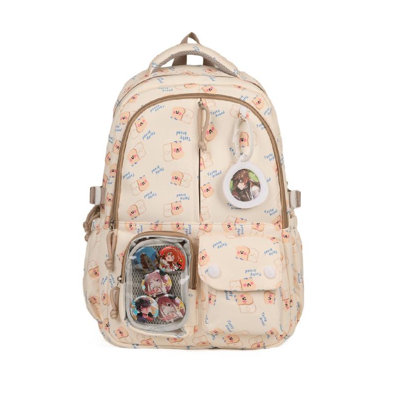 Schoolbag College Style Cute Backpack Graffiti Kitten Large Capacity Student Schoolbag Transparent Bar Japanese Girl Backpack