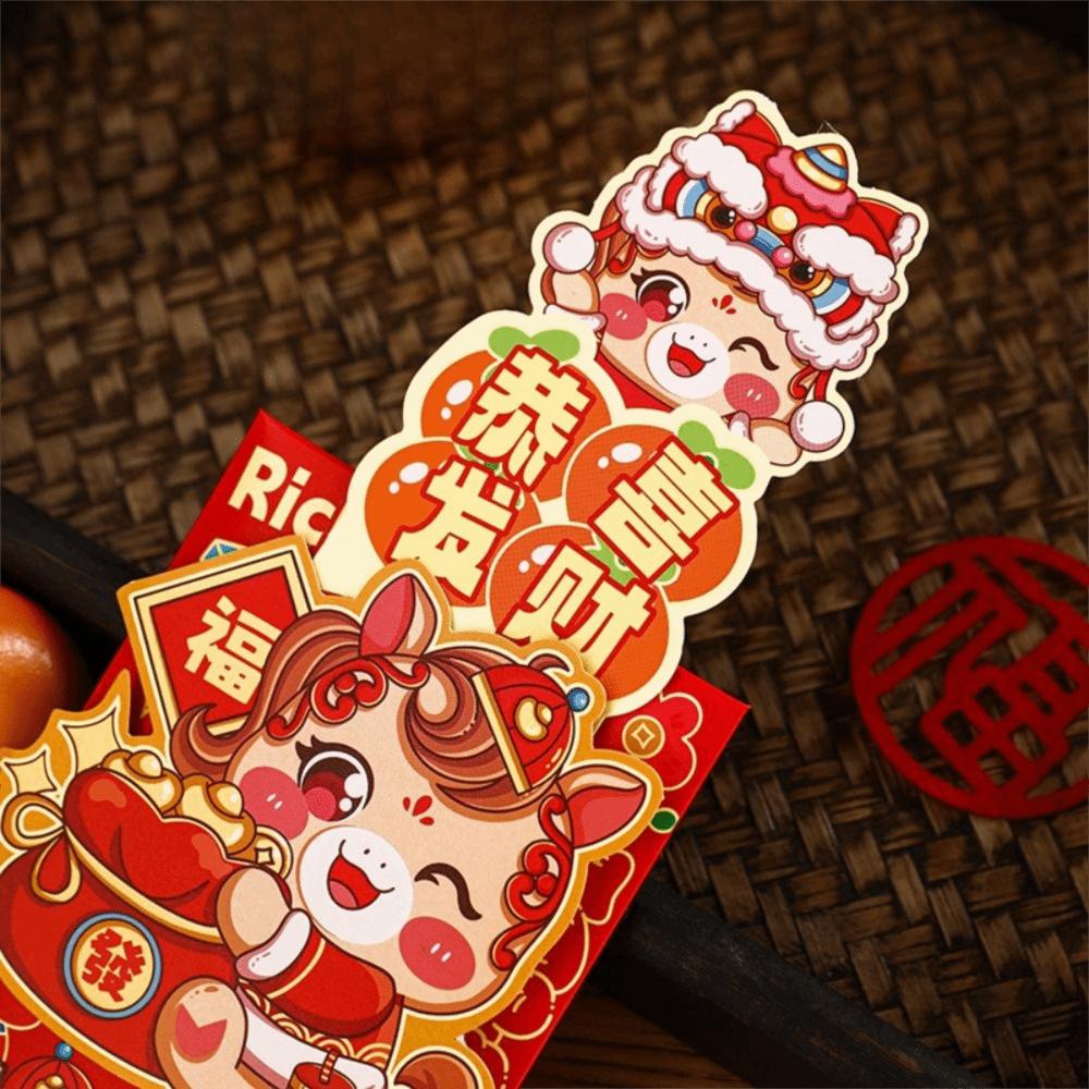 4pcs Chinese Style Lucky Money Packets Paper Hongbao Red Packets Chinese Spring Festival