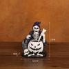 Candlestick Skeleton Resin Figurine Statues Model Halloween Skull Gift Decor