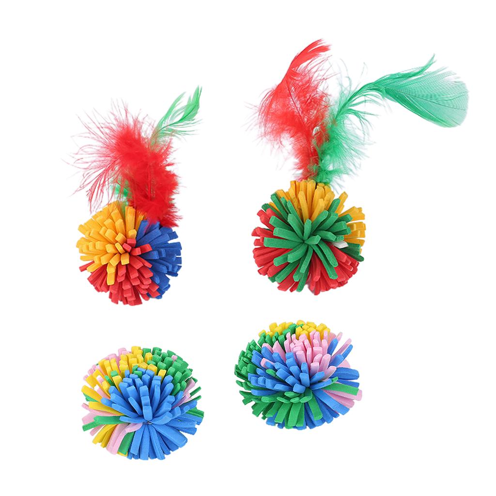 Cats Teaser Toy Soft Colorful EVA Balls 2 Inches Interactive Playing Quiet Balls for Indoor Kitten Chasing & Exercise