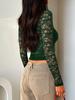 Women y2k Sexy Wind Slim Hollow Long Sleeve Tie Lace Shirt Top