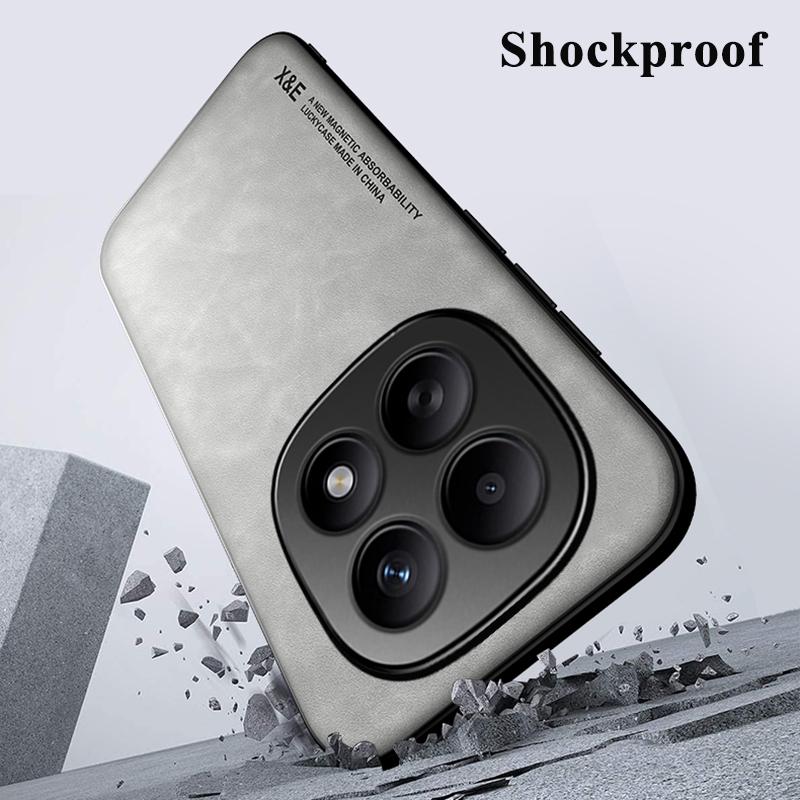 KEYSION Luxury Retro PU Leather Phone Case for Redmi Note 15 Pro + 5G Silicone+PC Shockproof Phone Cover for Redmi Note 15 4G 5G